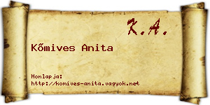 Kőmives Anita névjegykártya
